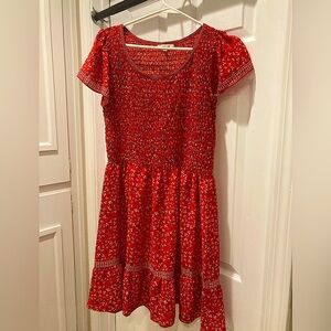 Max Studio Women's Crepe Flutter Sleeve Smocked Dress